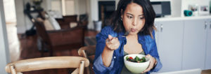 Woman snacking