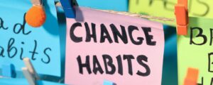 Post it note with Change Habits